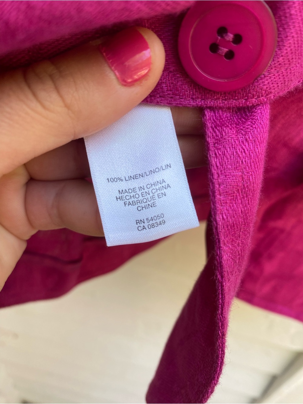 Jones New York Vibrant Fuchsia Three-Button Linen Blazer - Picture 8 of 11